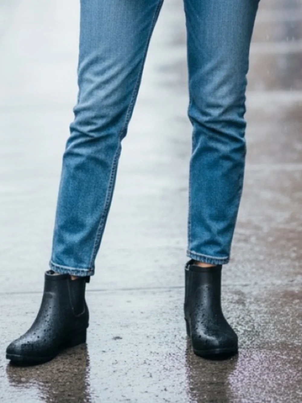 kate spade Black Chelsea Rain Boots with polka dot interior